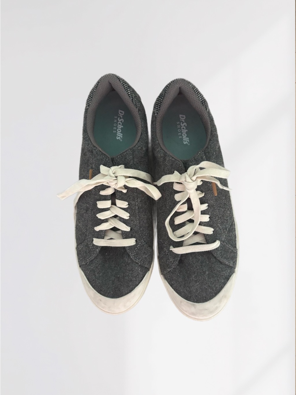 Dr. Scholl's Charcoal Felt Sneakers with Cream Laces